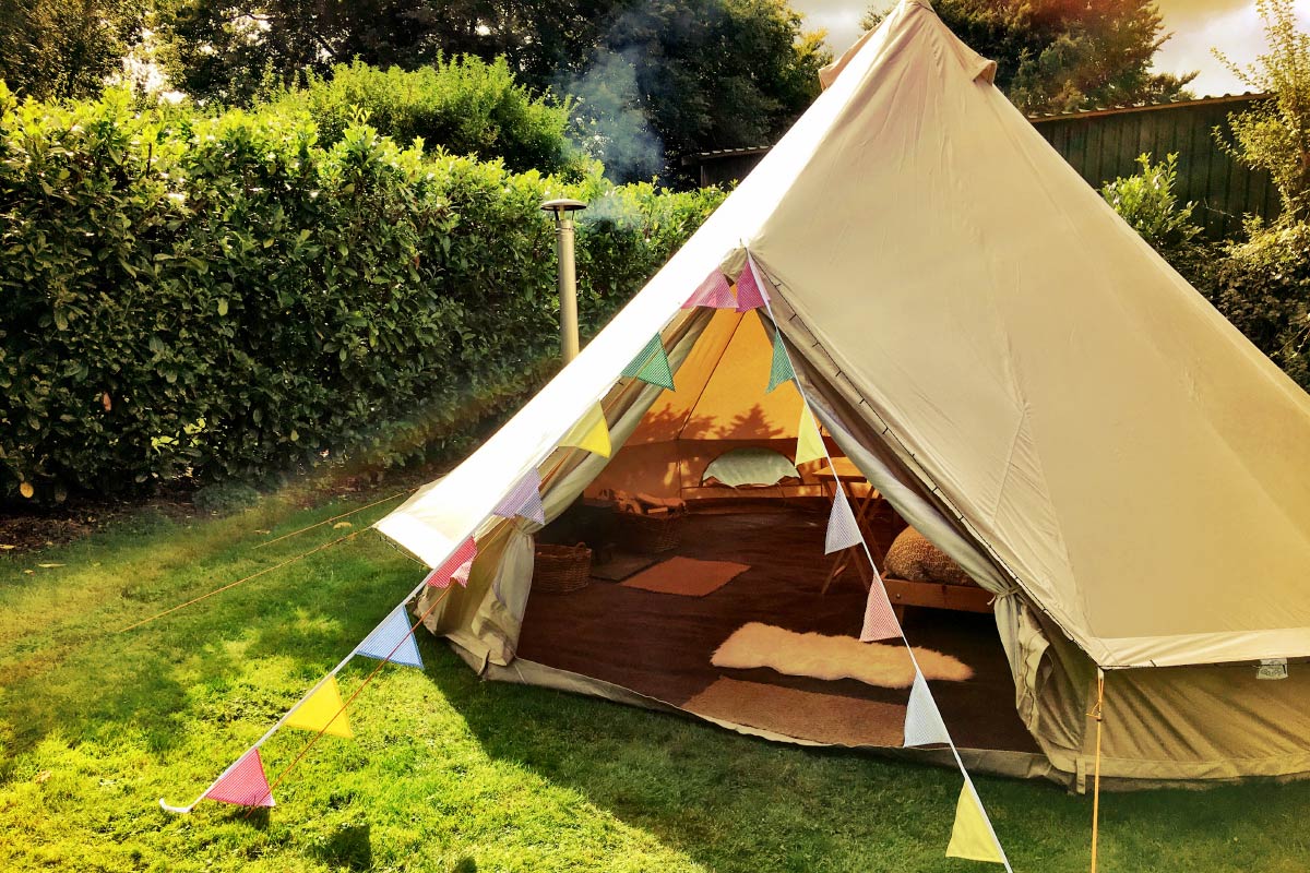 Winter Glamping & Heated Tents with Wood Burner Inside Honeybells