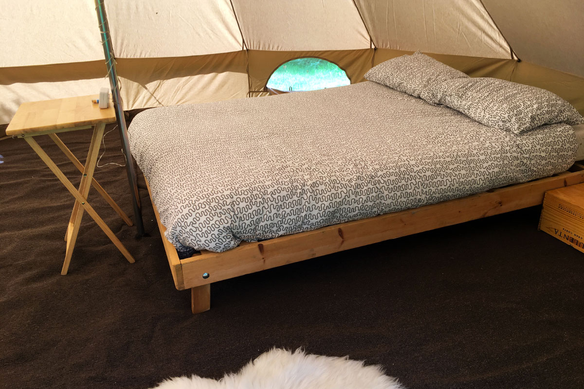 Winter Glamping & Heated Tents with Wood Burner Inside Honeybells